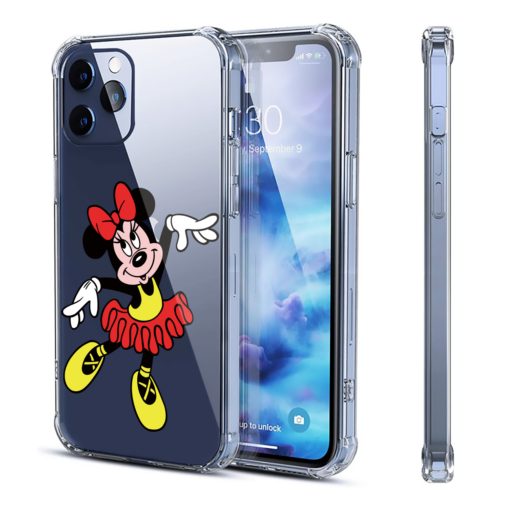 （画像用） ミッキーマウス Mickey Mouse 【iPhone 12シリーズ対応】透明スマホケース（クリアソフトケース）